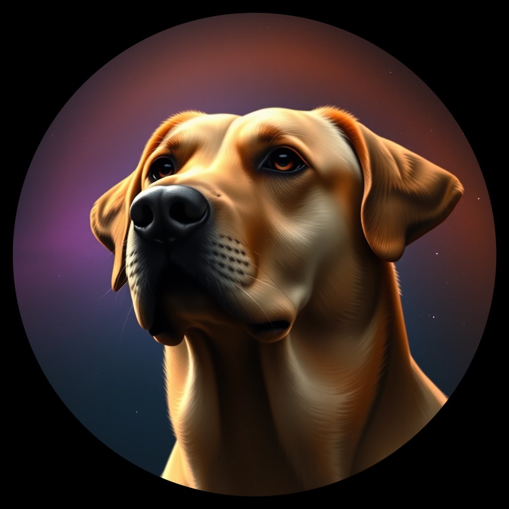 Cosmic medallion portrait of cHD15_66_cHD15_66, a Labrador Or Golden Retriever