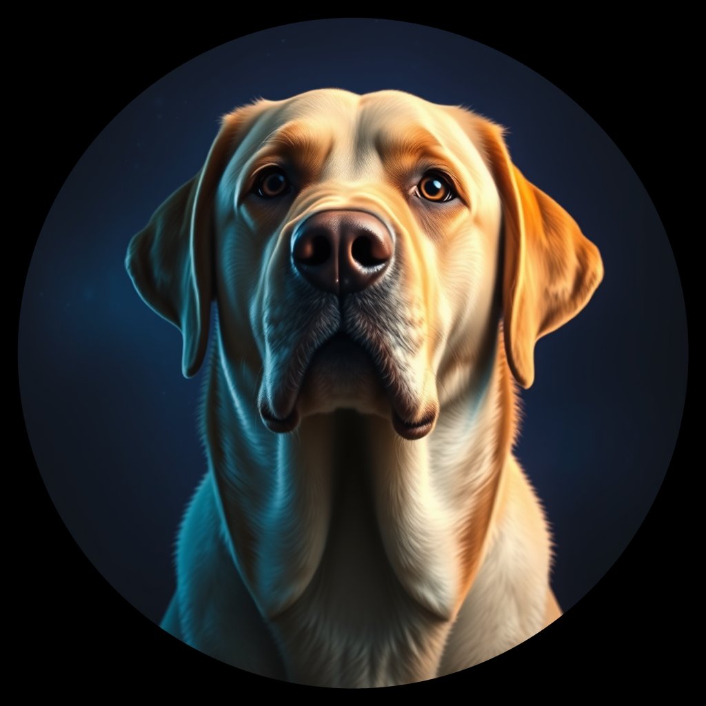 Cosmic medallion portrait of cHD15_6_cHD15_6, a Labrador Or Golden Retriever