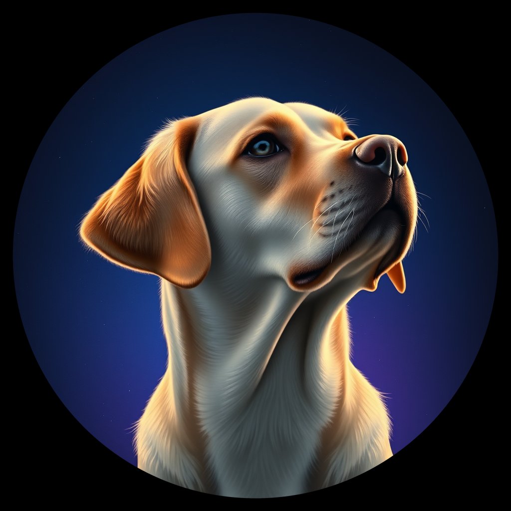 Cosmic medallion portrait of cHD15_71_cHD15_71, a Labrador Or Golden Retriever