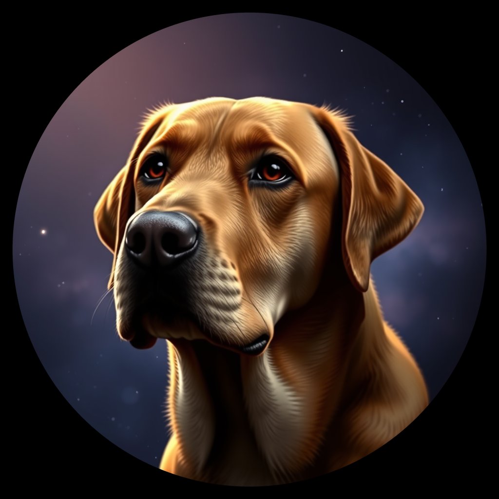 Cosmic medallion portrait of cHD15_79_cHD15_79, a Labrador Or Golden Retriever