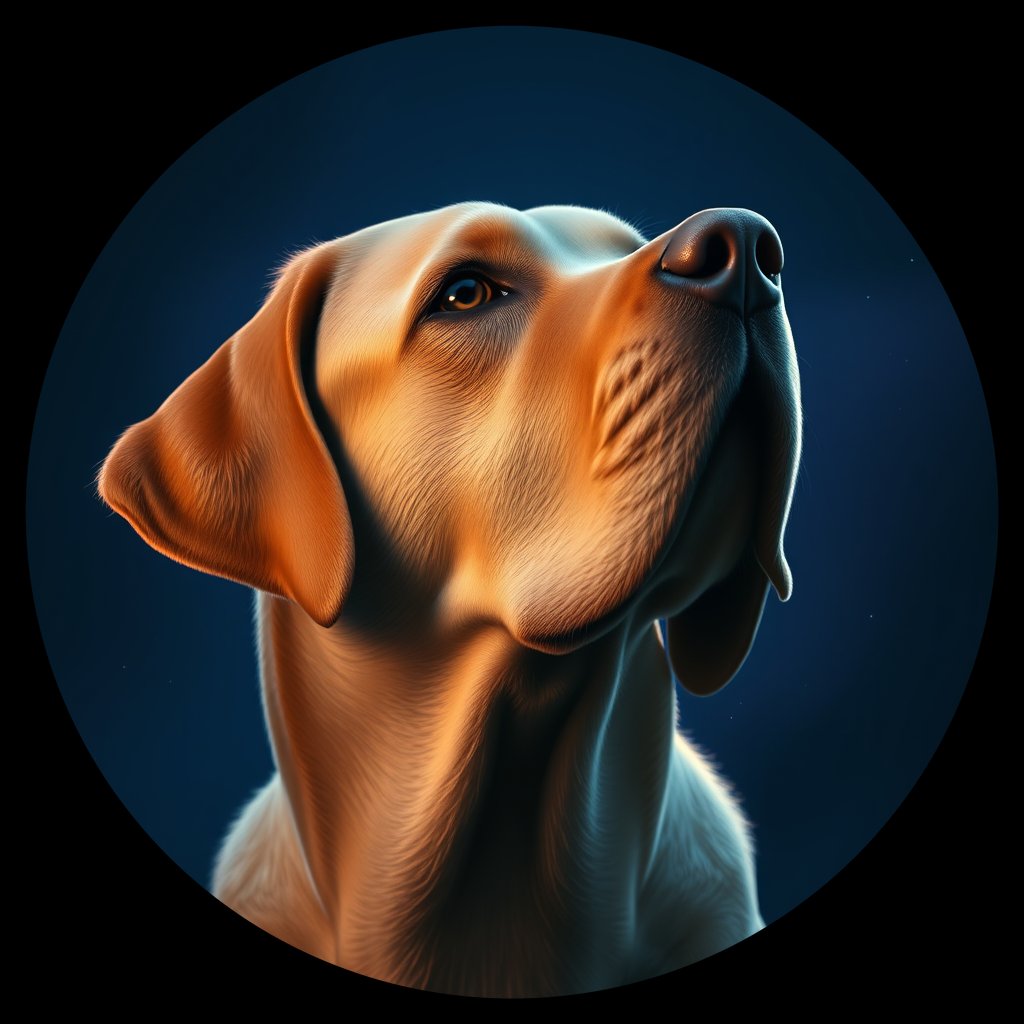 Cosmic medallion portrait of cHD15_7_cHD15_7, a Labrador Or Golden Retriever