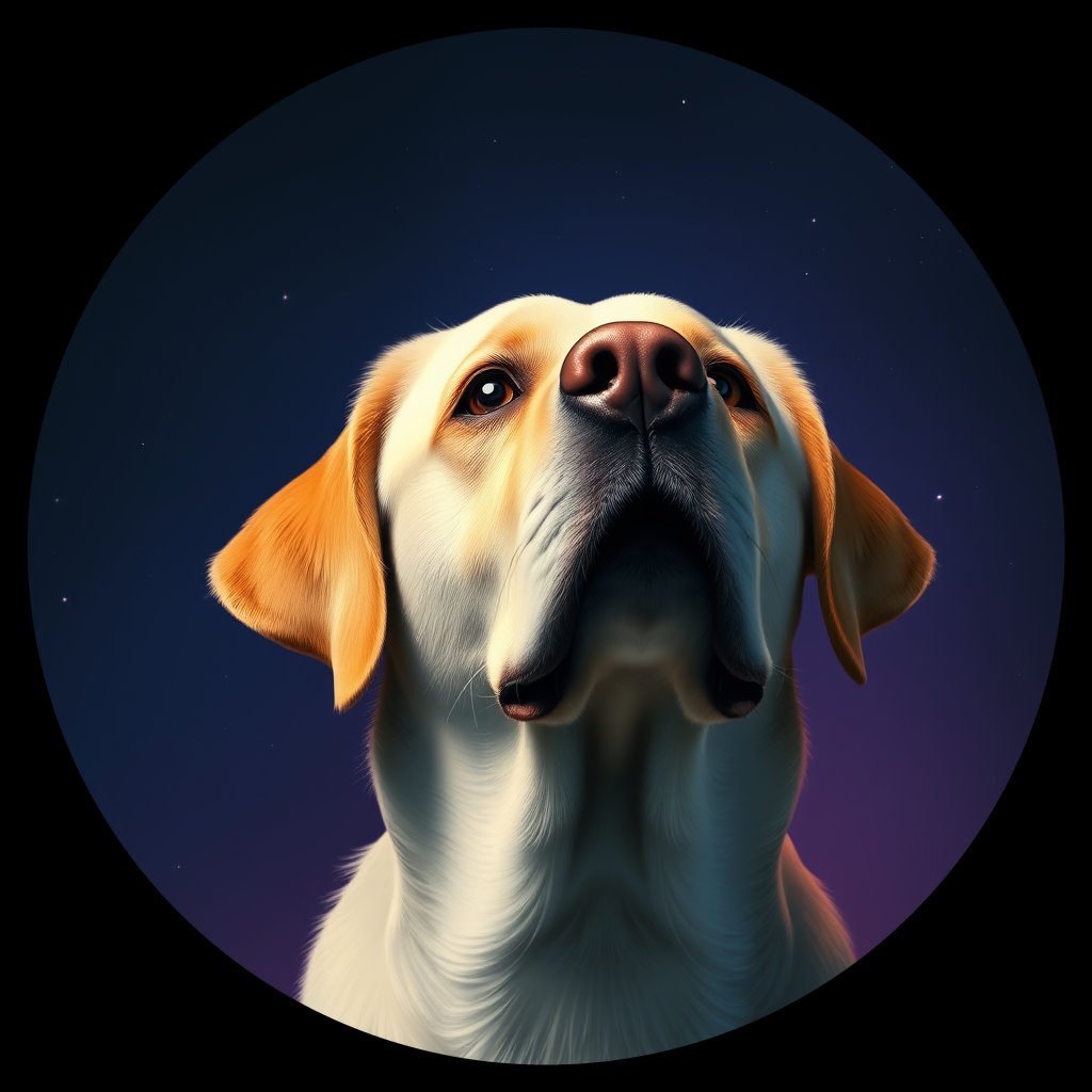 Cosmic medallion portrait of cHD15_80_cHD15_80, a Labrador Or Golden Retriever