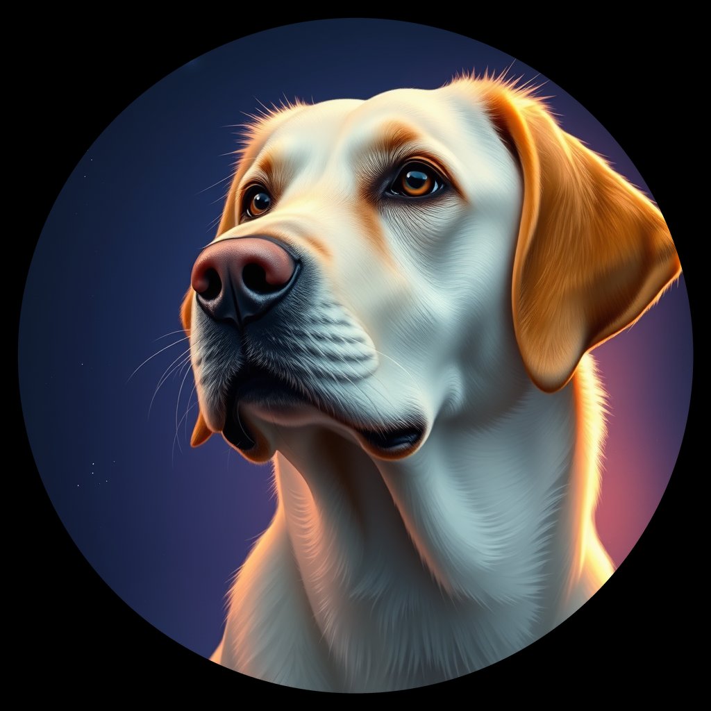 Cosmic medallion portrait of cHD15_83_cHD15_83, a Labrador Or Golden Retriever