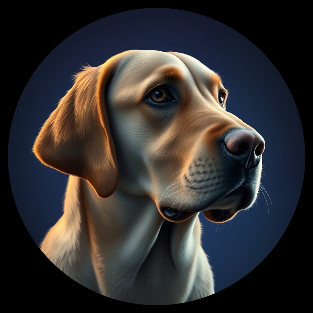 Cosmic medallion portrait of cHD15_86_cHD15_86, a Labrador Or Golden Retriever