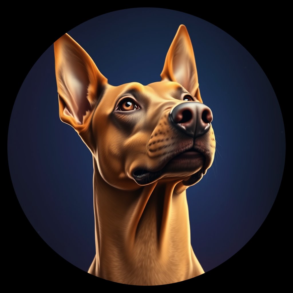 Cosmic medallion portrait of cHD17_290_cHD17_290, a Doberman Pinscher