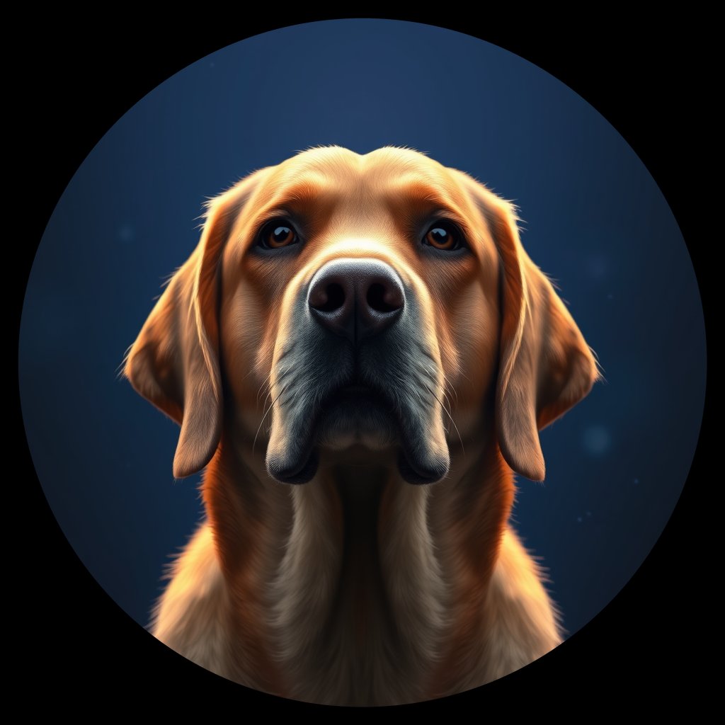 Cosmic medallion portrait of cHD17_318_cHD17_318, a Labrador Retriever