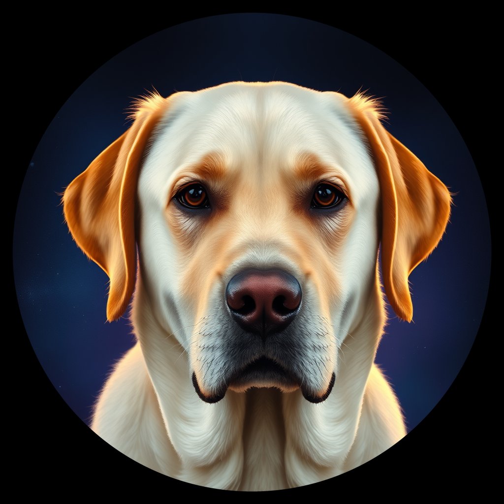 Cosmic medallion portrait of cHD17_319_cHD17_319, a Labrador Retriever