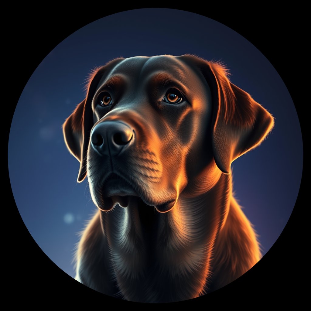 Cosmic medallion portrait of cHD17_321_cHD17_321, a Labrador Retriever