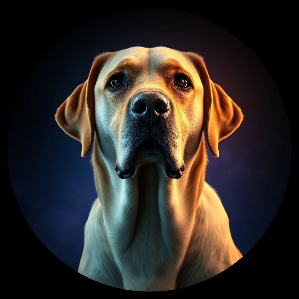 Cosmic medallion portrait of cHD17_324_cHD17_324, a Labrador Retriever