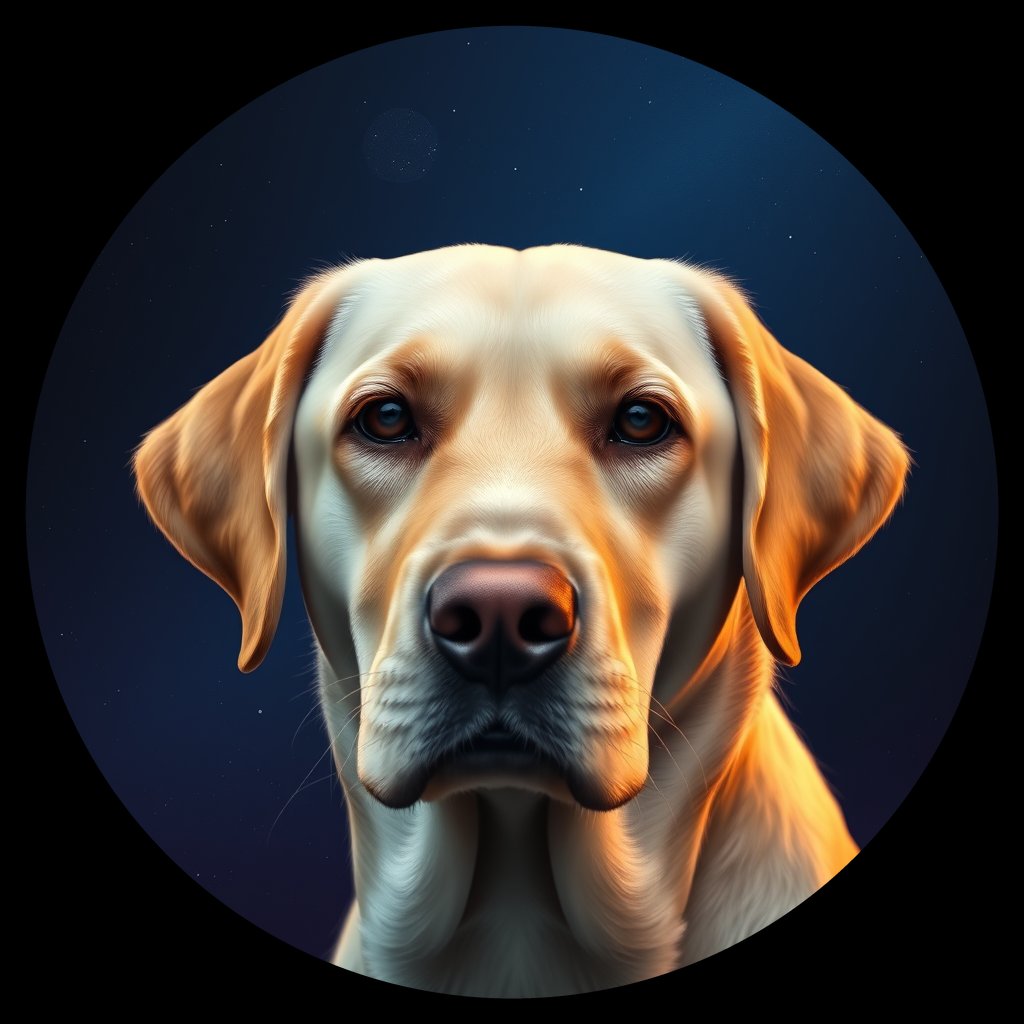Cosmic medallion portrait of cHD17_479_cHD17_479, a Labrador Or Golden Retriever