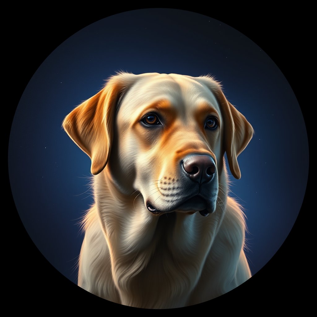 Cosmic medallion portrait of cHD17_483_cHD17_483, a Labrador Or Golden Retriever