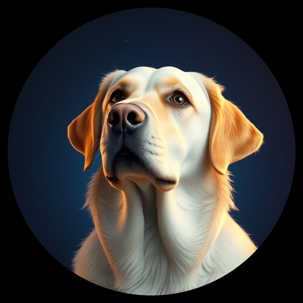 Cosmic medallion portrait of cHD17_484_cHD17_484, a Labrador Or Golden Retriever