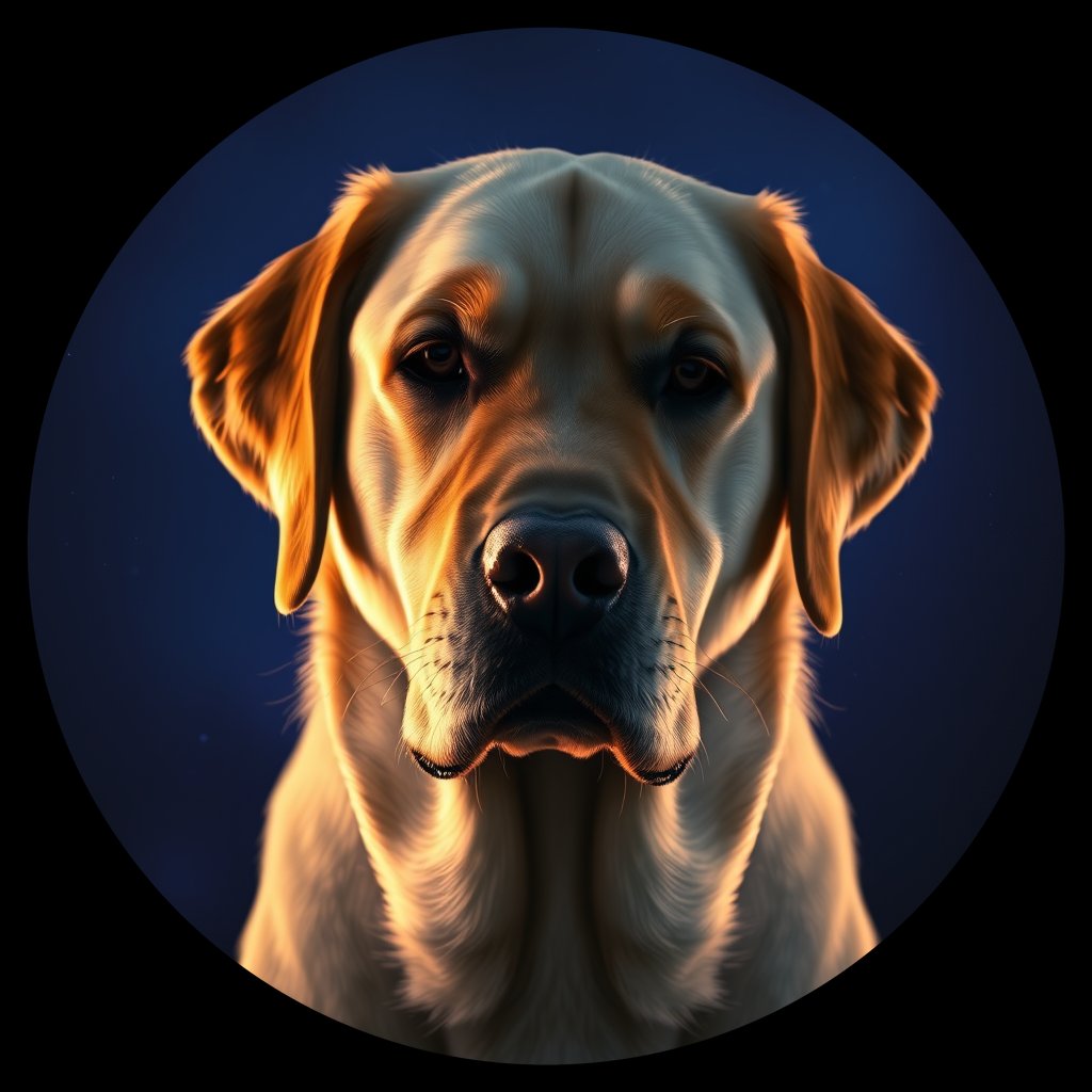 Cosmic medallion portrait of cHD17_486_cHD17_486, a Labrador Or Golden Retriever