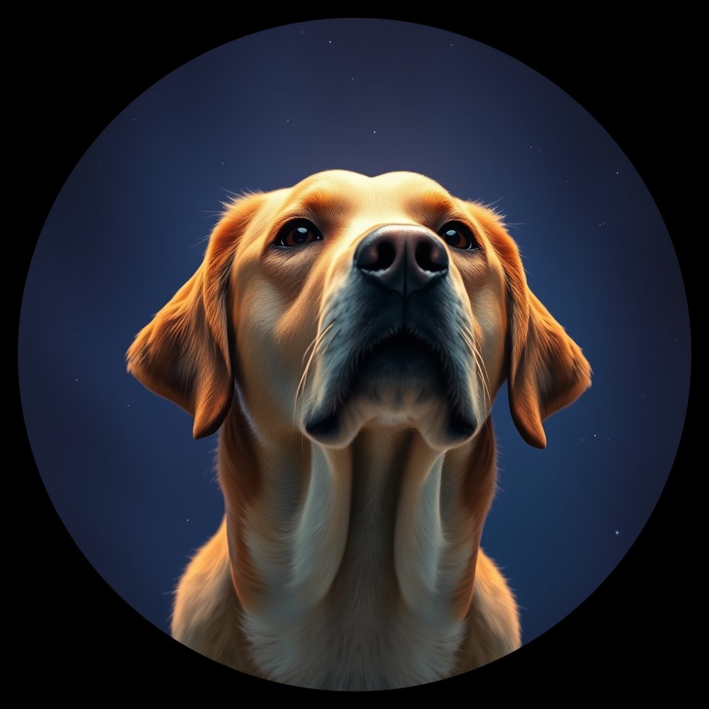 Cosmic medallion portrait of cHD17_489_cHD17_489, a Labrador Or Golden Retriever
