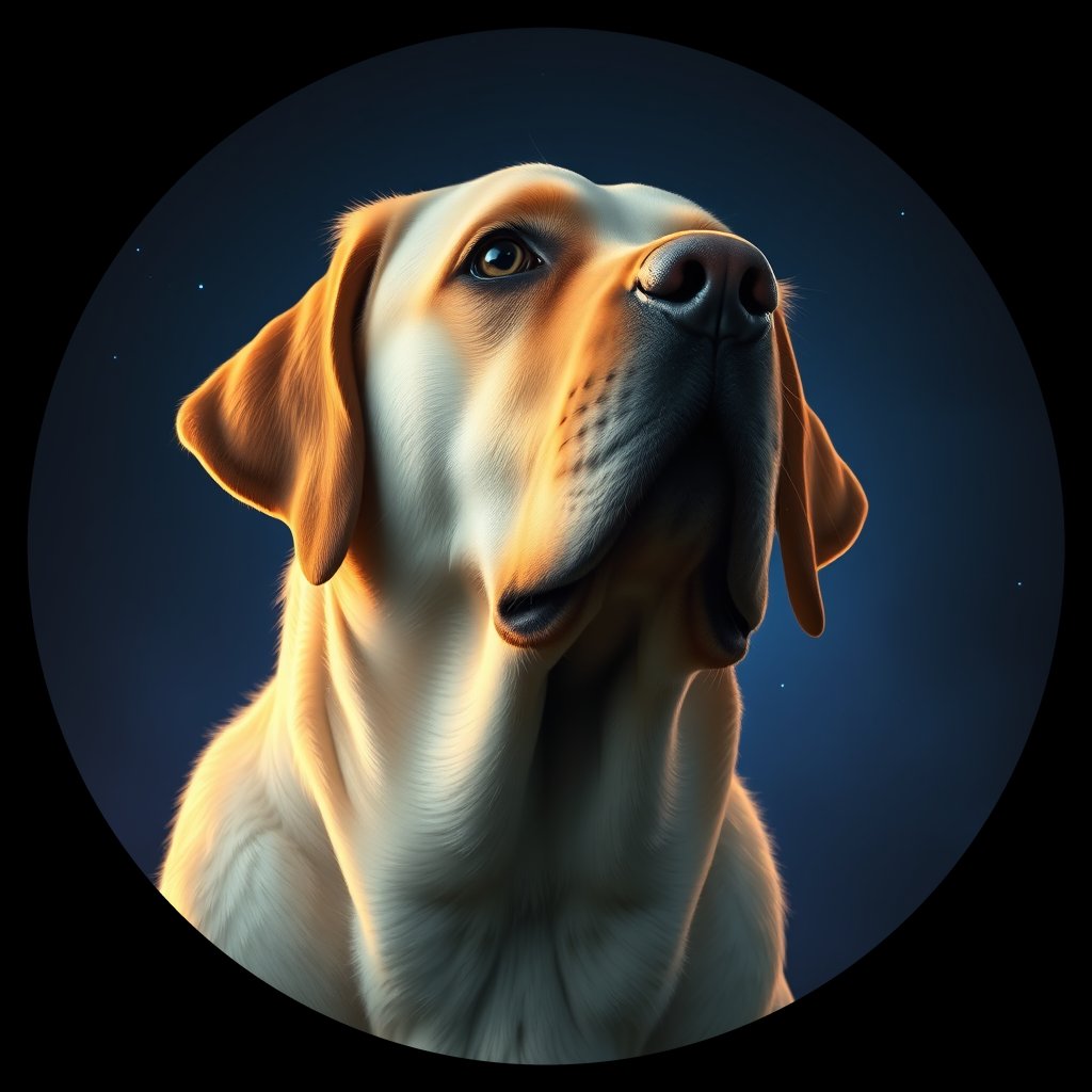 Cosmic medallion portrait of cHD17_492_cHD17_492, a Labrador Or Golden Retriever