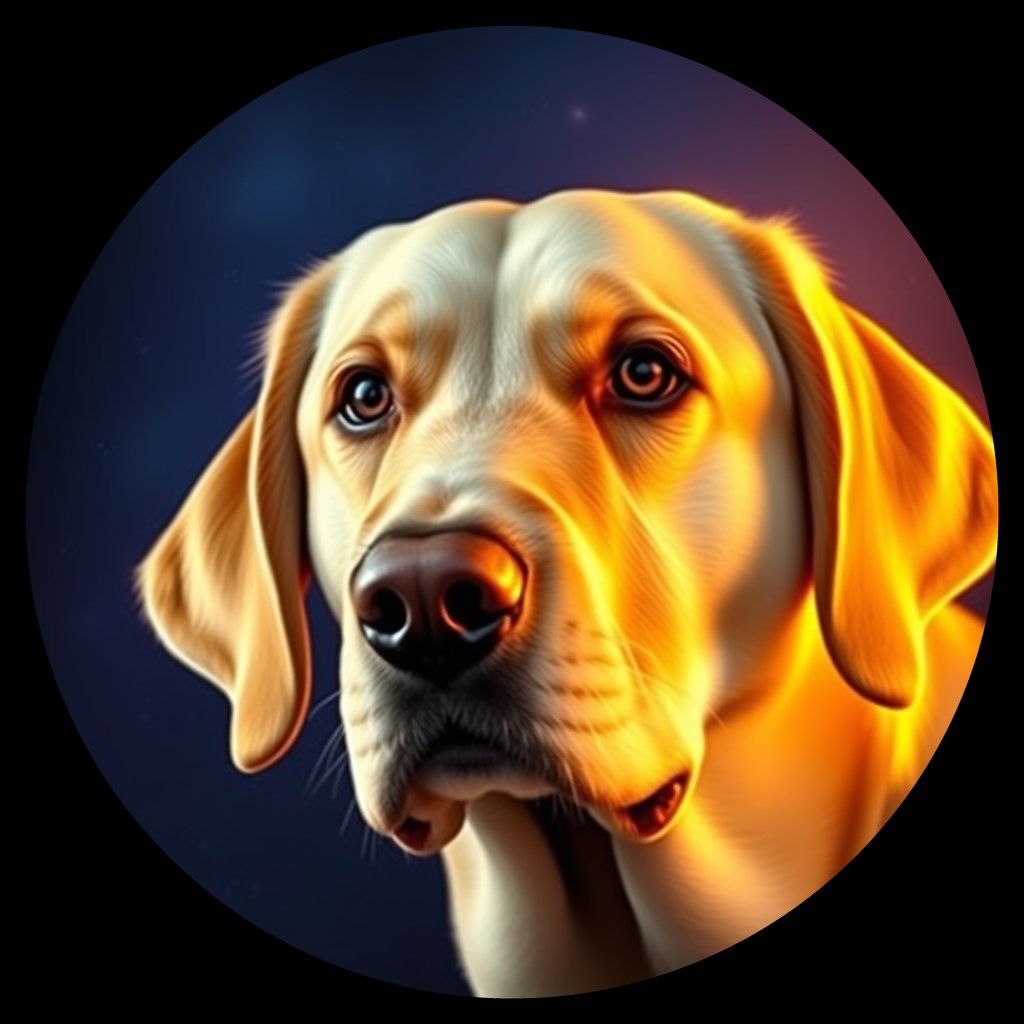 Cosmic medallion portrait of cHD17_493_cHD17_493, a Labrador Or Golden Retriever