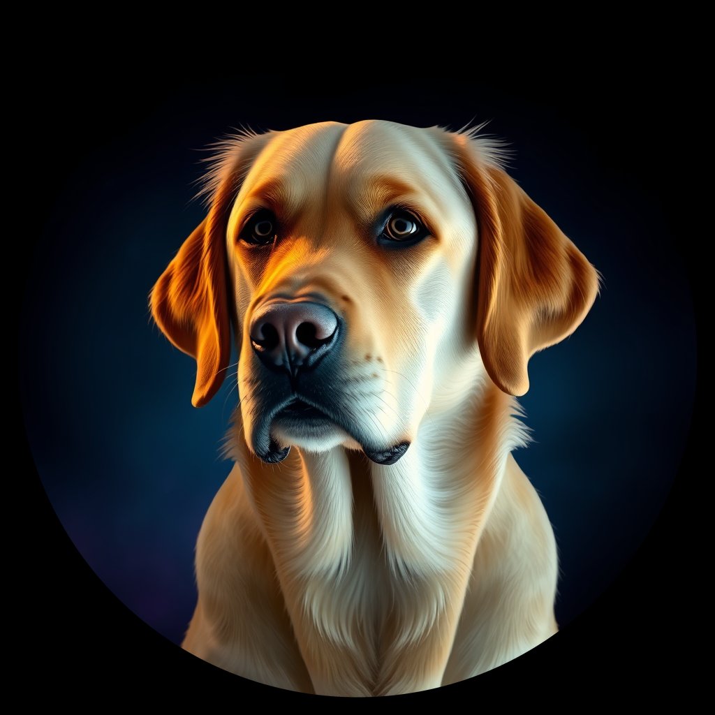 Cosmic medallion portrait of cHD17_494_cHD17_494, a Labrador Or Golden Retriever