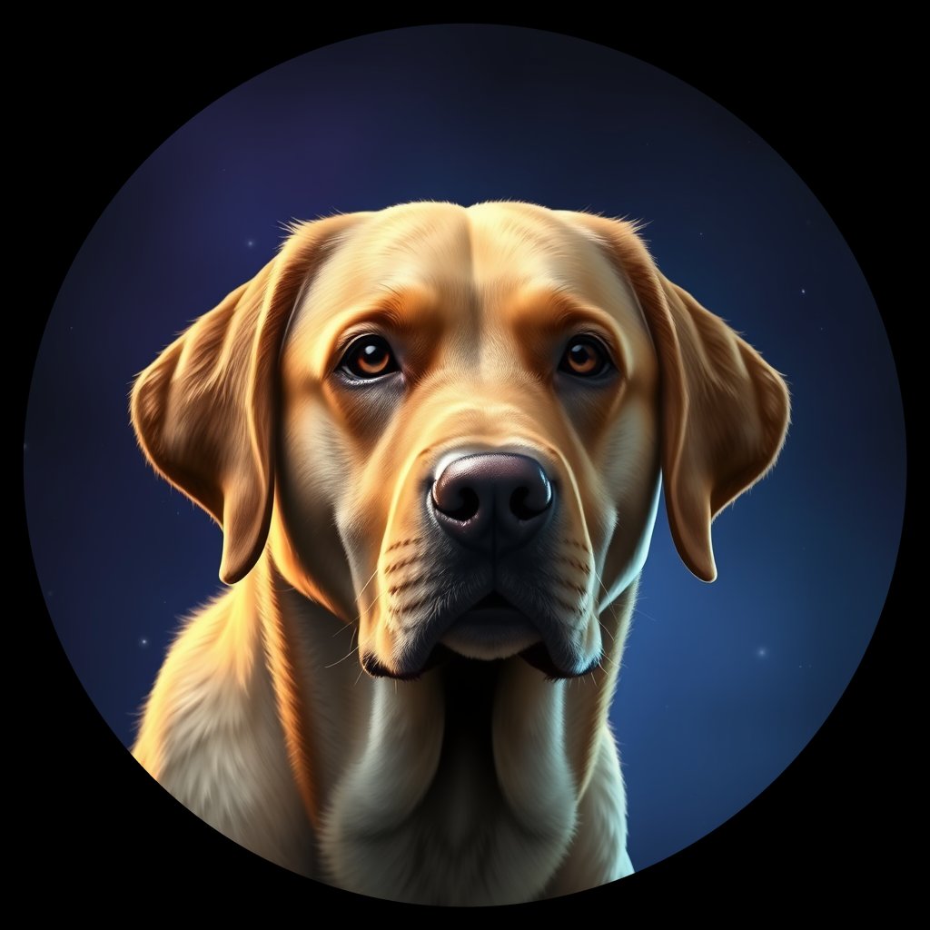 Cosmic medallion portrait of cHD17_499_cHD17_499, a Labrador Or Golden Retriever