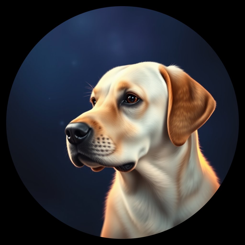 Cosmic medallion portrait of cHD17_503_cHD17_503, a Labrador Or Golden Retriever