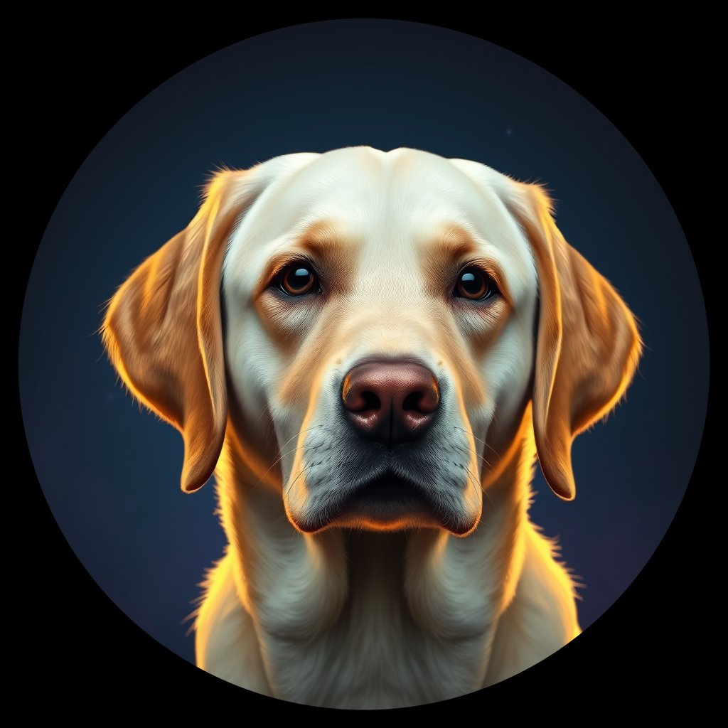 Cosmic medallion portrait of cHD17_506_cHD17_506, a Labrador Or Golden Retriever