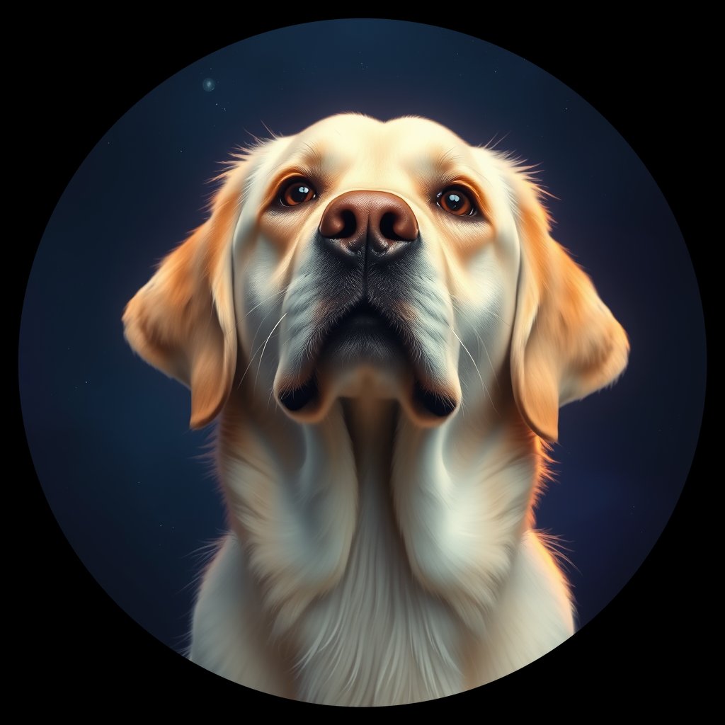 Cosmic medallion portrait of cHD17_507_cHD17_507, a Labrador Or Golden Retriever