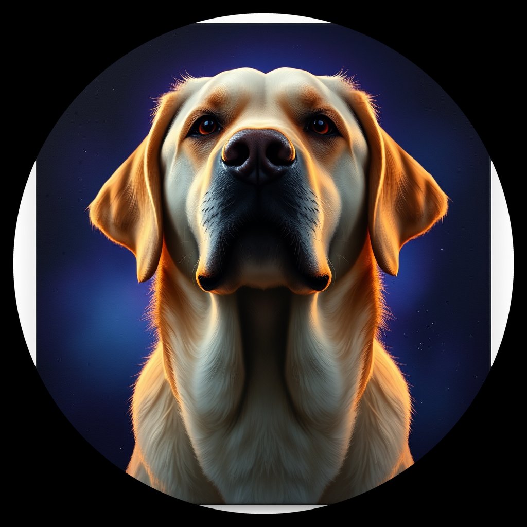 Cosmic medallion portrait of cHD17_509_cHD17_509, a Labrador Or Golden Retriever