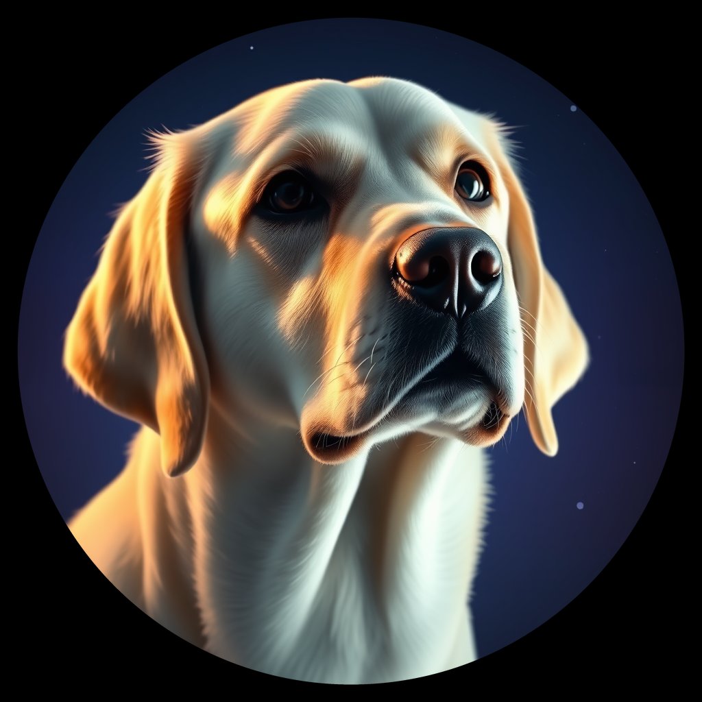 Cosmic medallion portrait of cHD17_510_cHD17_510, a Labrador Or Golden Retriever