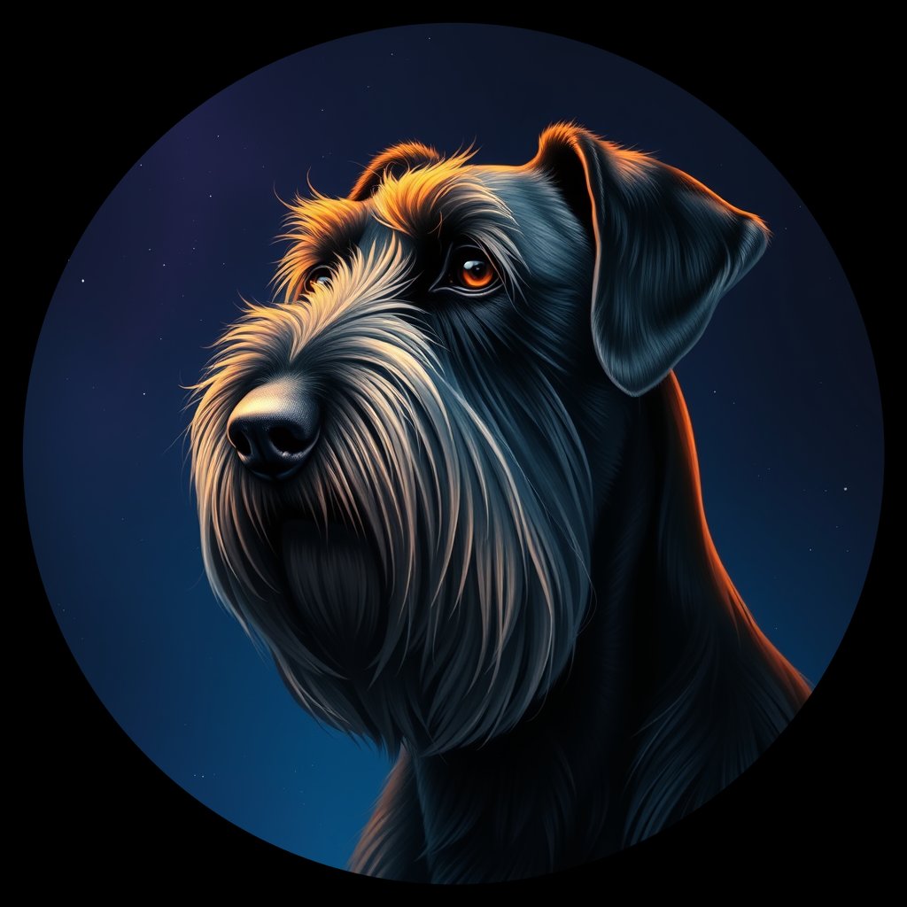 Cosmic medallion portrait of cHD4_214_cHD4_214, a Giant Schnauzer