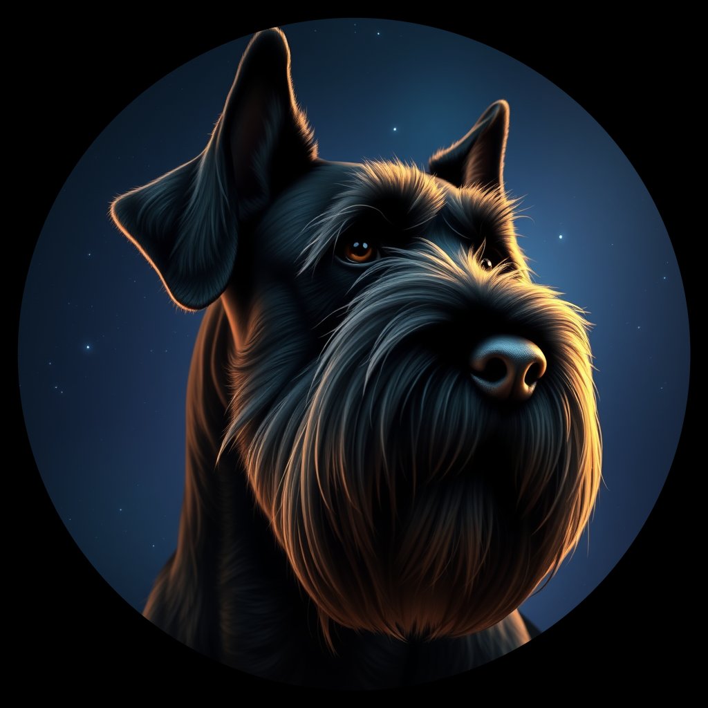 Cosmic medallion portrait of cHD4_215_cHD4_215, a Giant Schnauzer