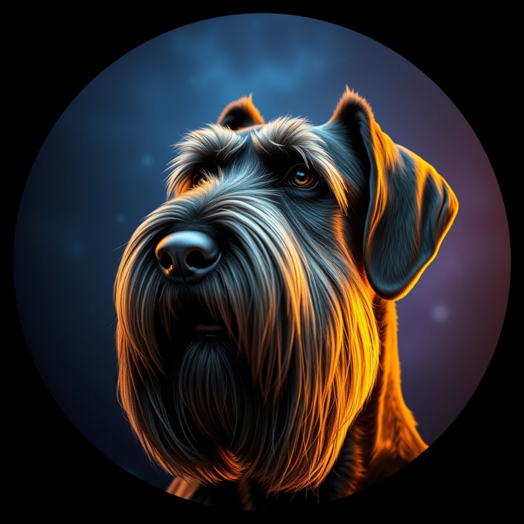 Cosmic medallion portrait of cHD4_217_cHD4_217, a Giant Schnauzer