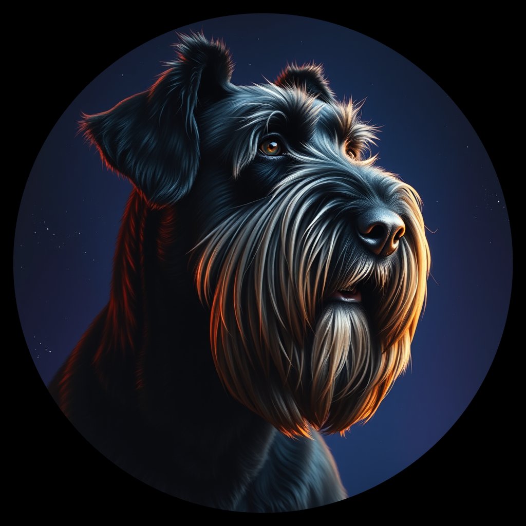 Cosmic medallion portrait of cHD4_219_cHD4_219, a Giant Schnauzer