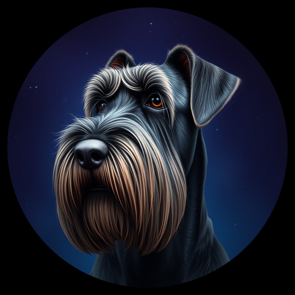 Cosmic medallion portrait of cHD4_220_cHD4_220, a Giant Schnauzer