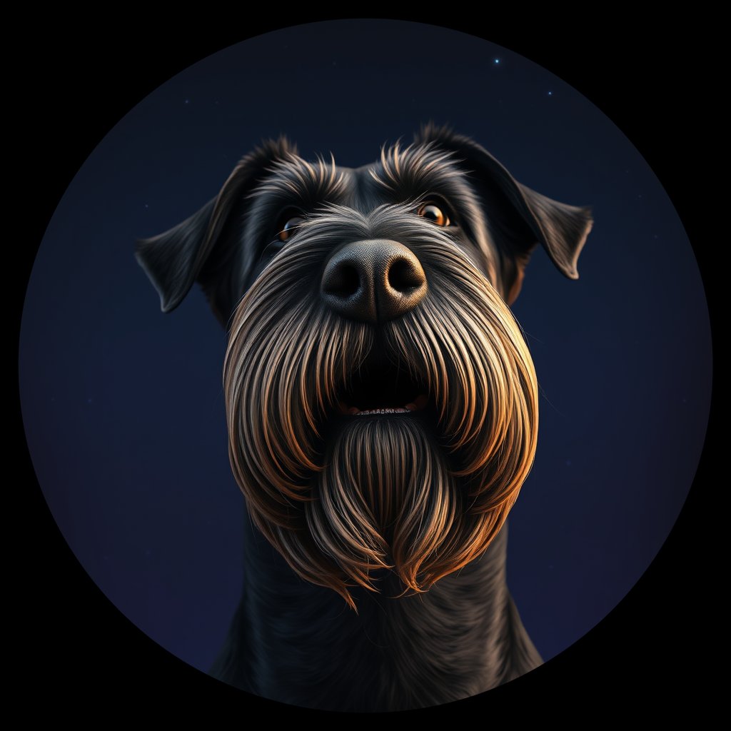 Cosmic medallion portrait of cHD4_221_cHD4_221, a Giant Schnauzer