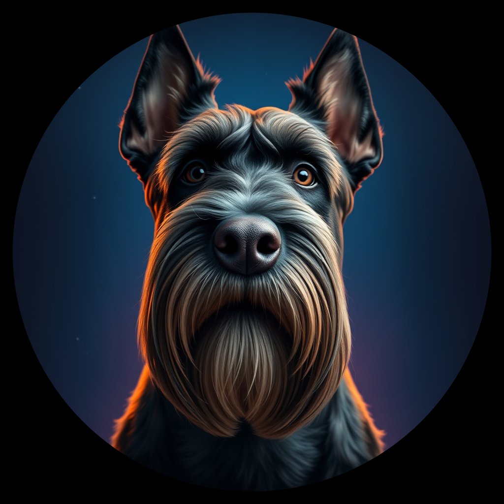 Cosmic medallion portrait of cHD4_224_cHD4_224, a Giant Schnauzer
