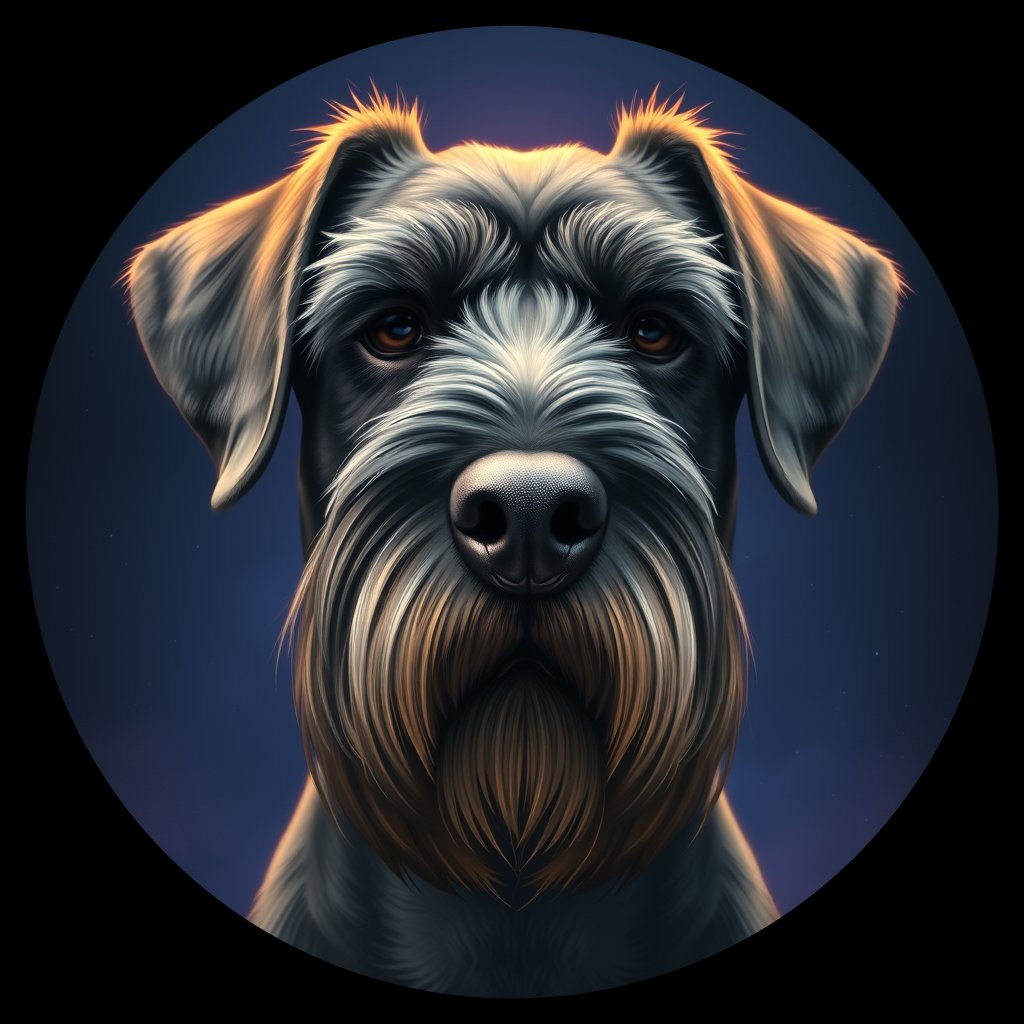 Cosmic medallion portrait of cHD4_225_cHD4_225, a Giant Schnauzer