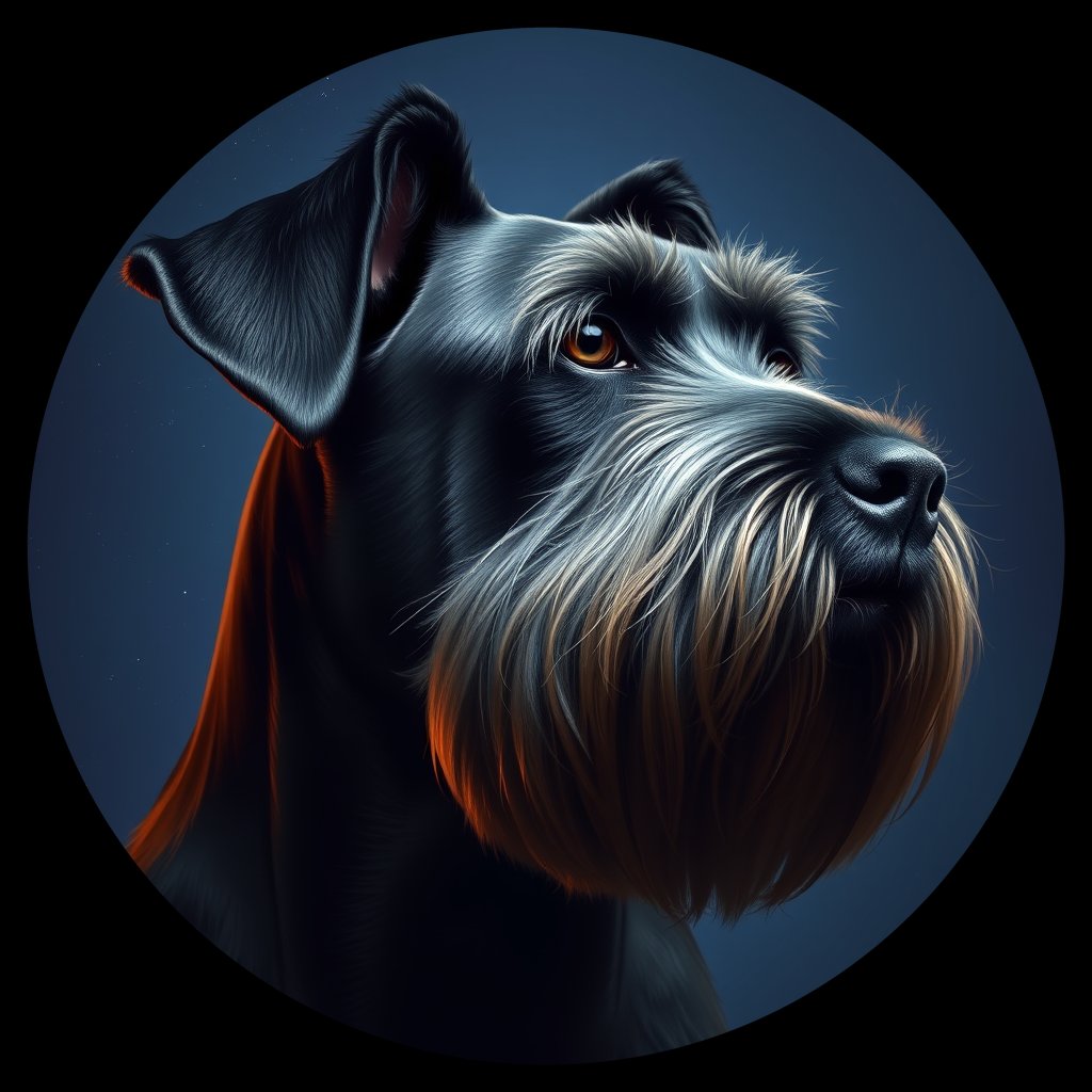 Cosmic medallion portrait of cHD4_226_cHD4_226, a Giant Schnauzer