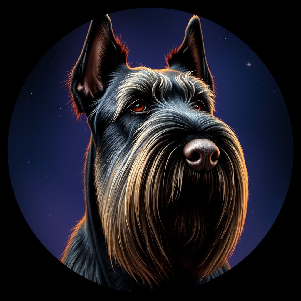 Cosmic medallion portrait of cHD4_228_cHD4_228, a Giant Schnauzer