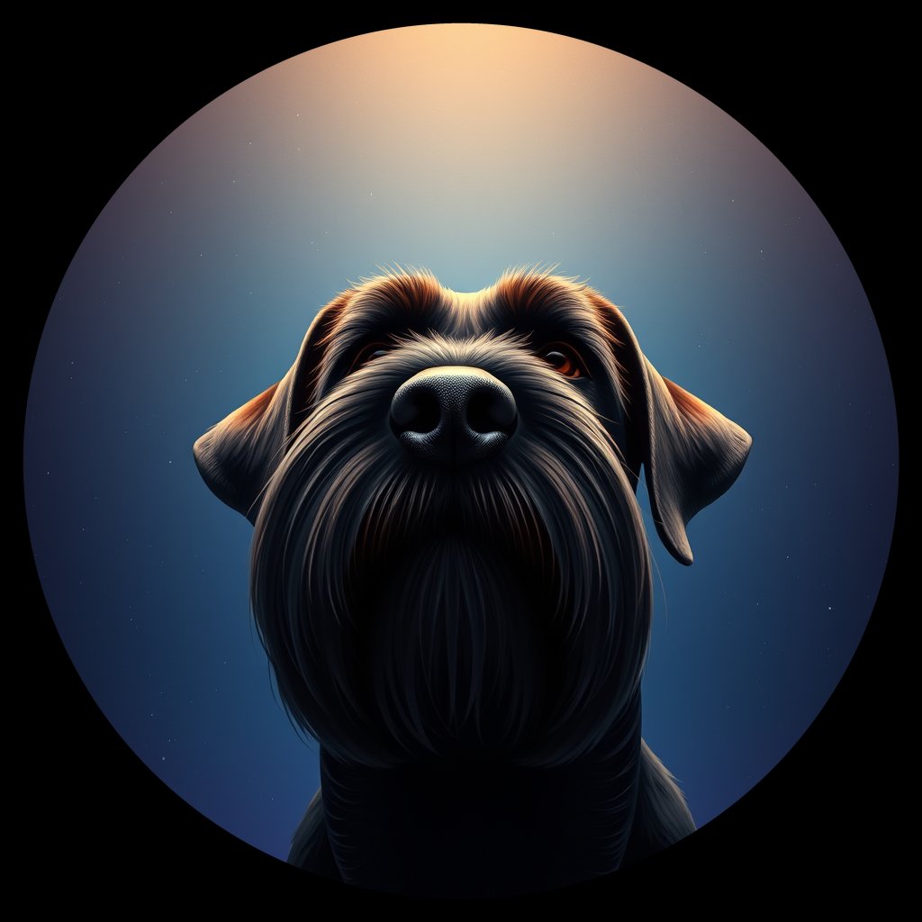 Cosmic medallion portrait of cHD4_231_cHD4_231, a Giant Schnauzer