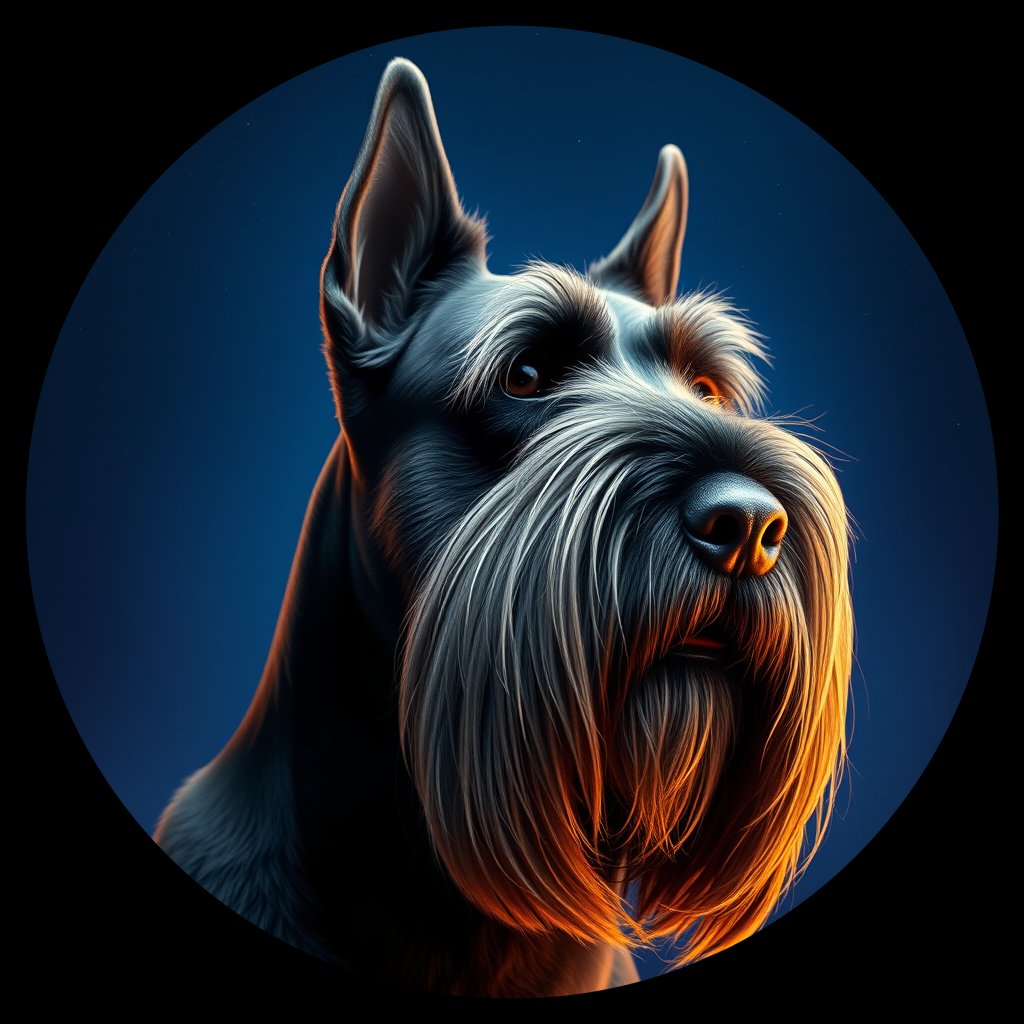 Cosmic medallion portrait of cHD4_233_cHD4_233, a Giant Schnauzer