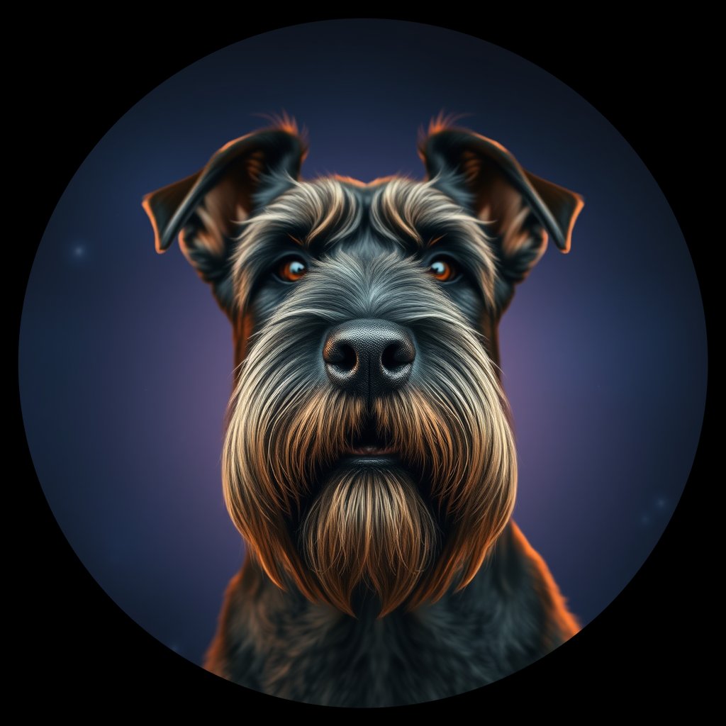 Cosmic medallion portrait of cHD4_234_cHD4_234, a Giant Schnauzer