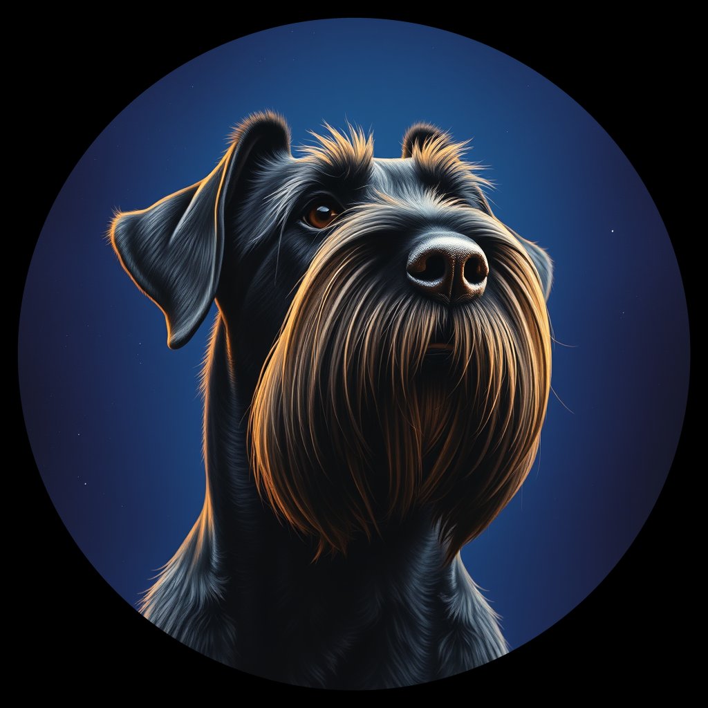 Cosmic medallion portrait of cHD4_237_cHD4_237, a Giant Schnauzer
