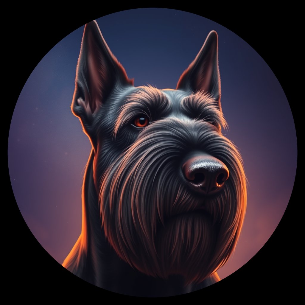 Cosmic medallion portrait of cHD4_238_cHD4_238, a Giant Schnauzer