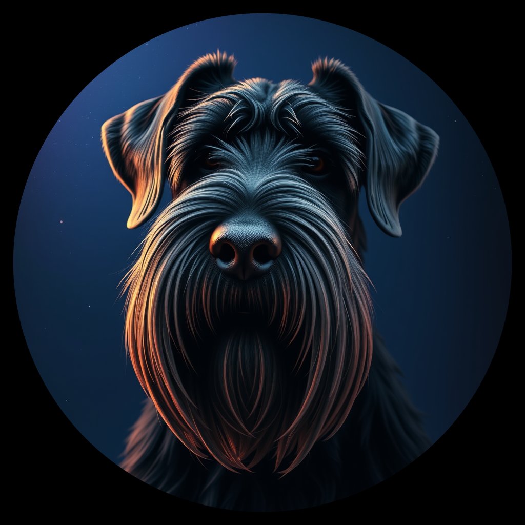 Cosmic medallion portrait of cHD4_239_cHD4_239, a Giant Schnauzer