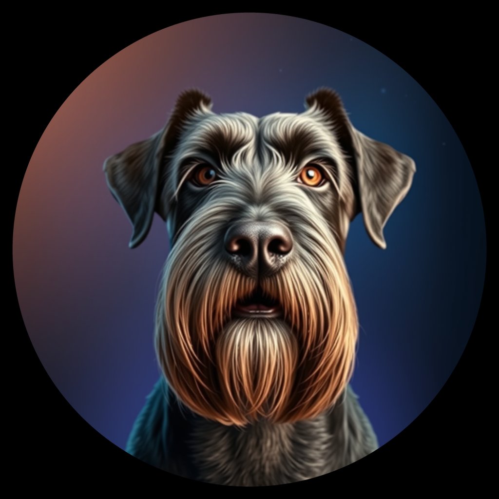 Cosmic medallion portrait of cHD4_240_cHD4_240, a Giant Schnauzer
