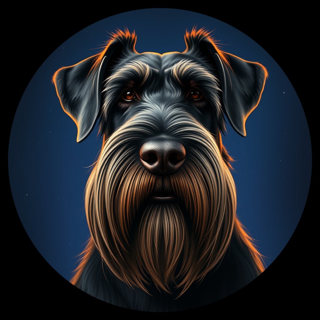 Cosmic medallion portrait of cHD4_241_cHD4_241, a Giant Schnauzer