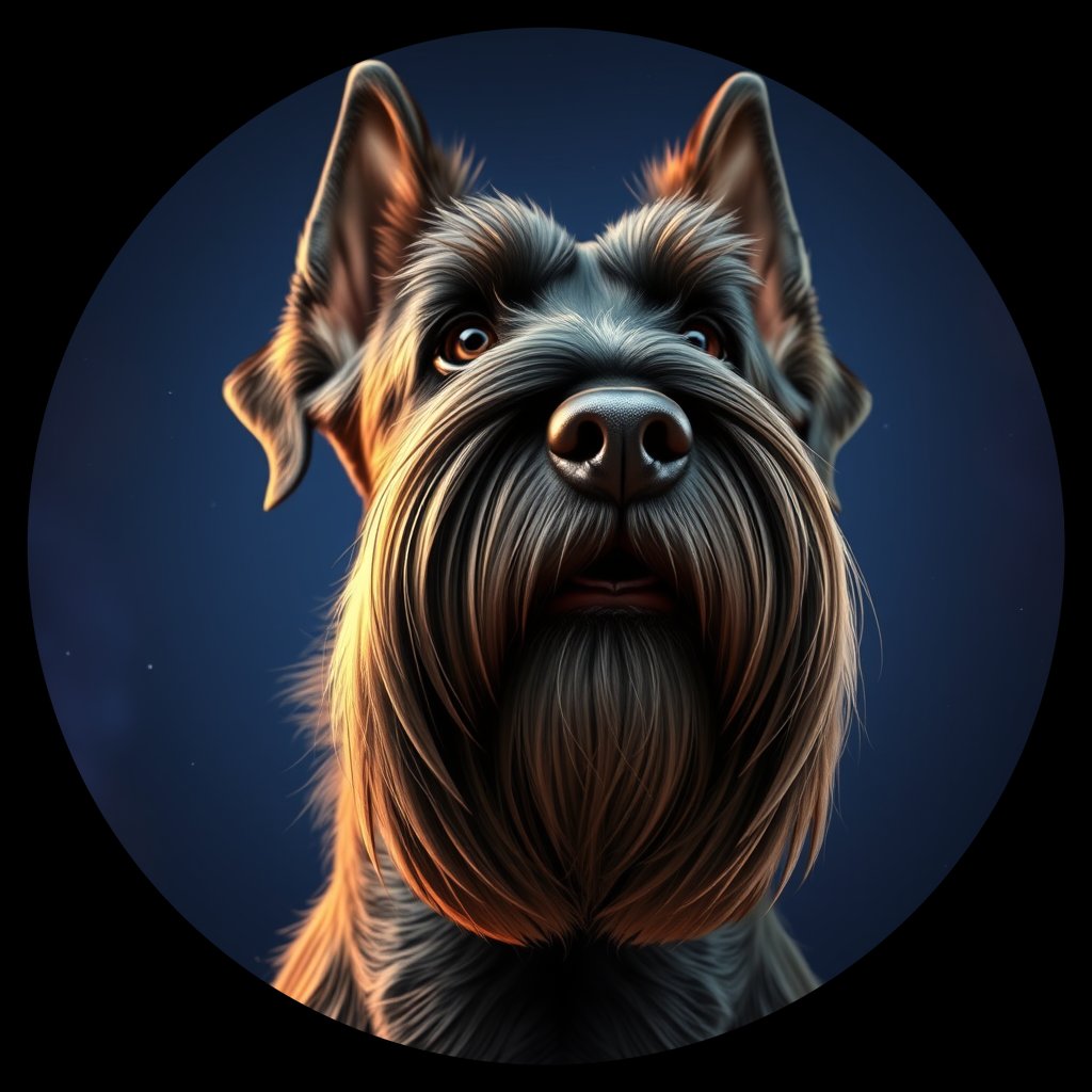 Cosmic medallion portrait of cHD4_243_cHD4_243, a Giant Schnauzer