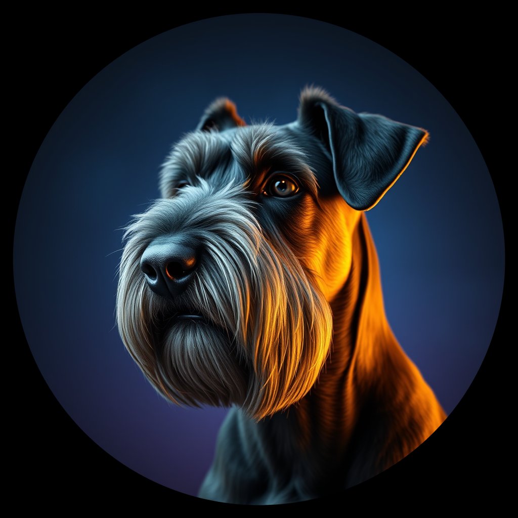 Cosmic medallion portrait of cHD4_244_cHD4_244, a Giant Schnauzer