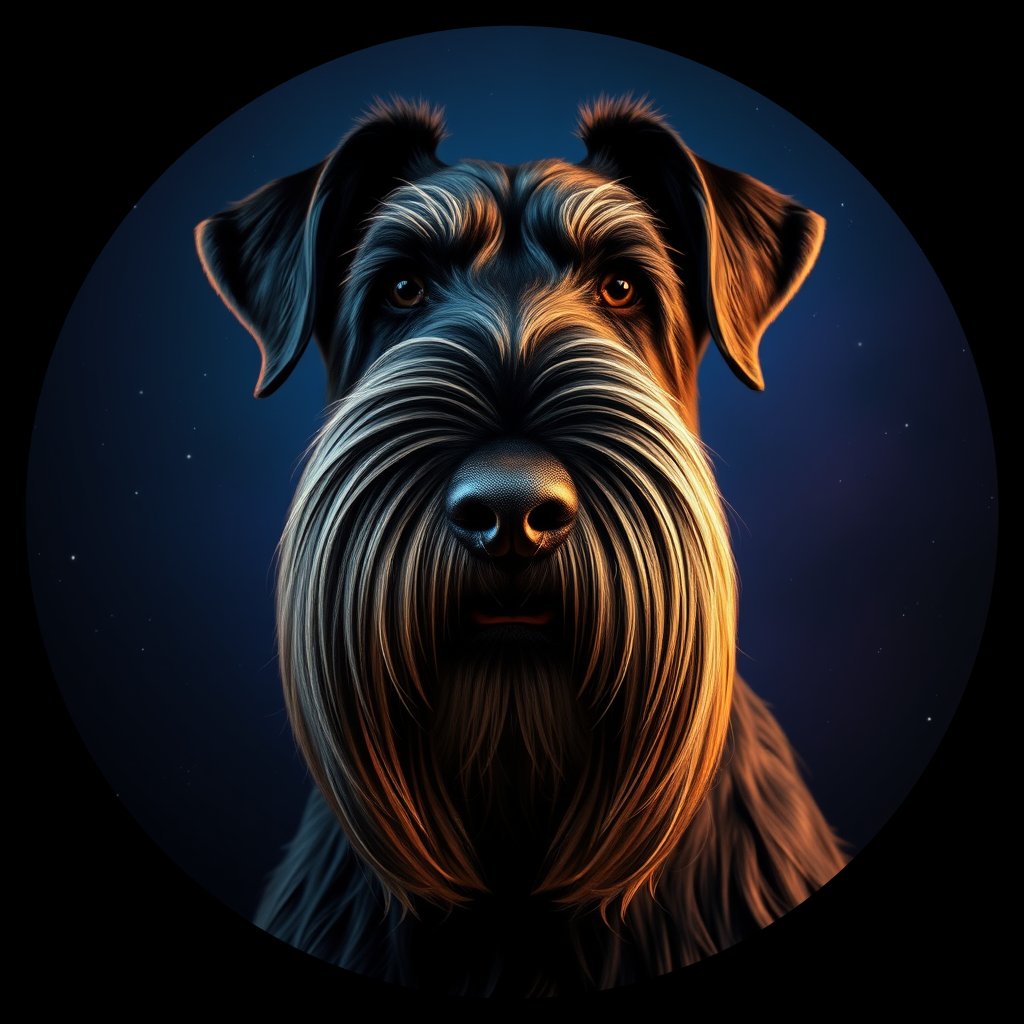 Cosmic medallion portrait of cHD4_245_cHD4_245, a Giant Schnauzer