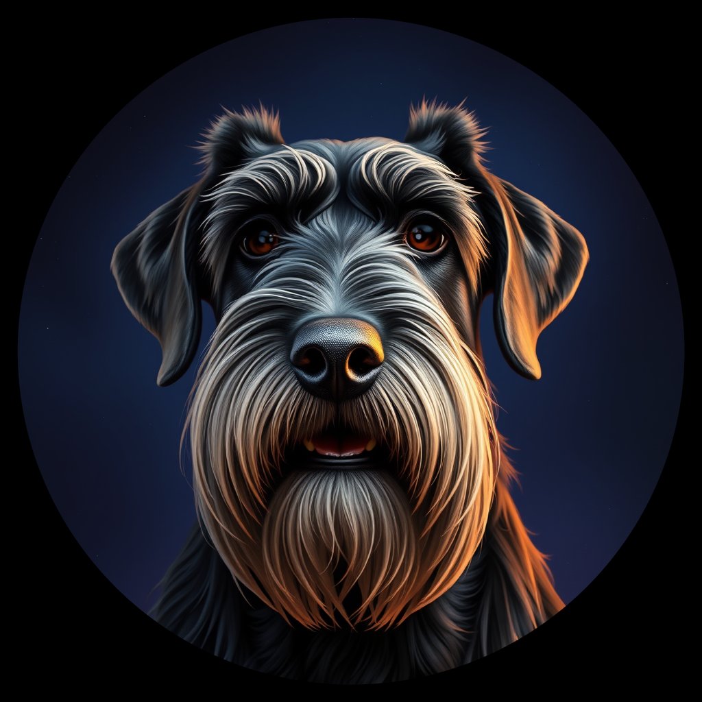Cosmic medallion portrait of cHD4_246_cHD4_246, a Giant Schnauzer