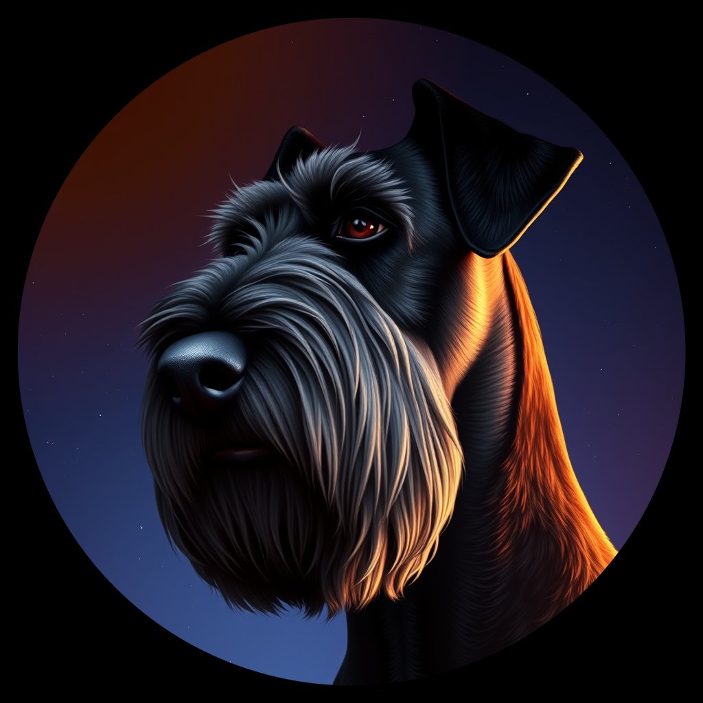 Cosmic medallion portrait of cHD4_247_cHD4_247, a Giant Schnauzer